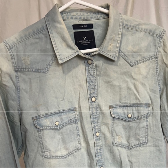 American Eagle Denim Button Up Shirt - Picture 2 of 4